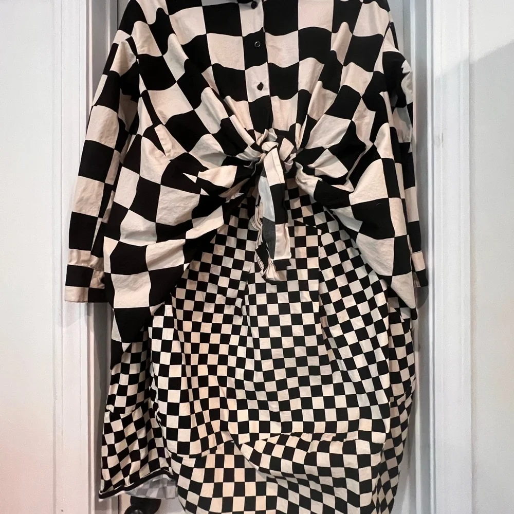 AQRL Checkered button down shirt and skirt - Picture 1 of 8